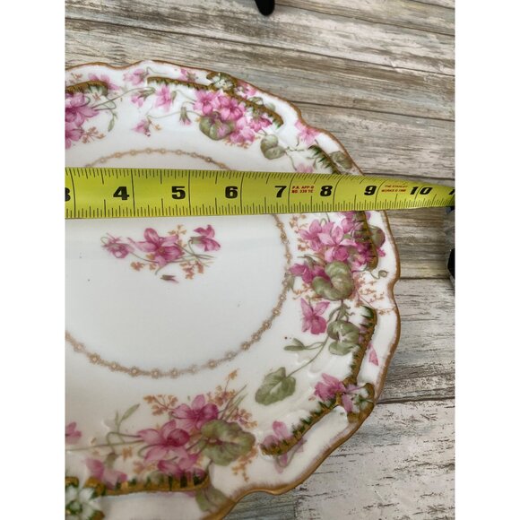 Antique Limoges Coronet Plate Hand Painted Violets Gold Trim France 1900s - Picture 10 of 11